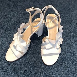 Vince Camuto White Block Heel Pumps Size 6.5